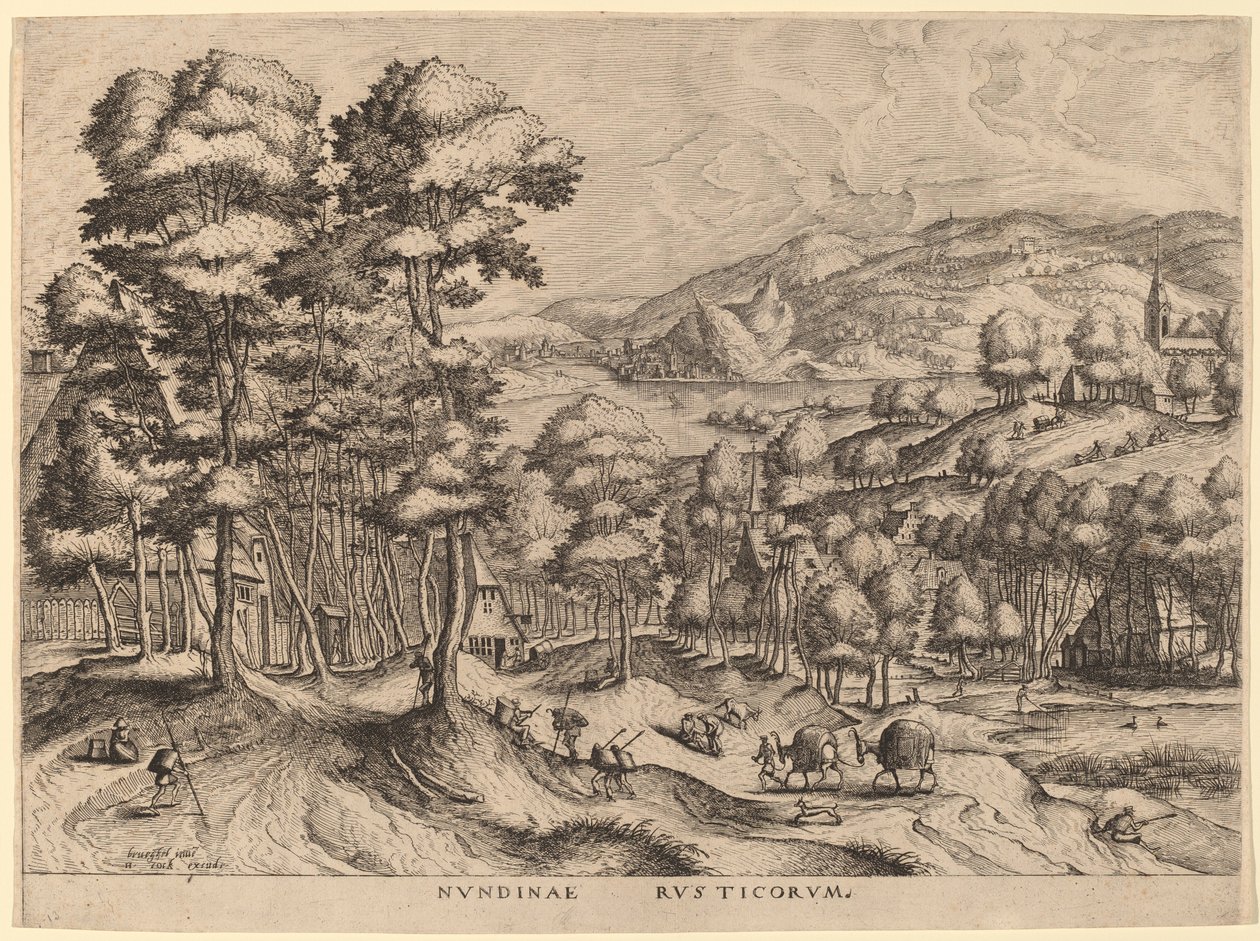 Rustykalny rynek autorstwa Johannes van Doetechum the Elder and Lucas