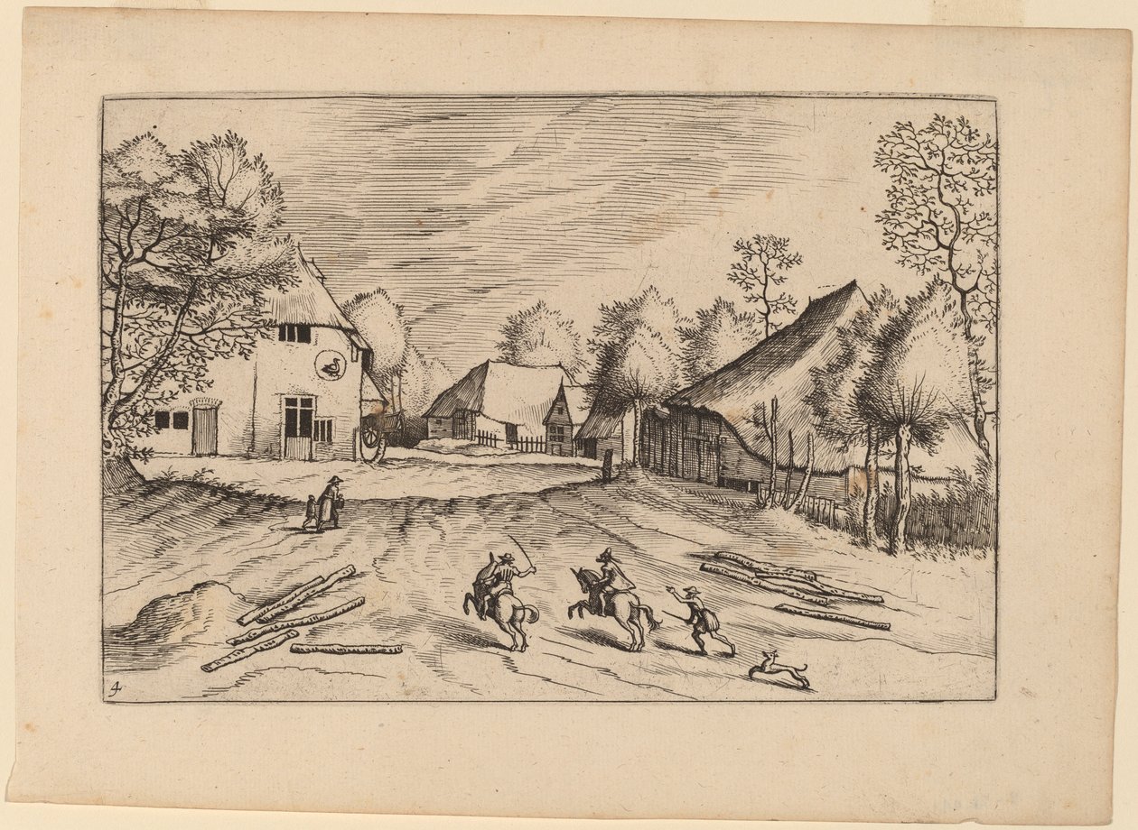 Karczma Swanna z Farmami autorstwa Johannes van Doetechum, the Elder and Lucas