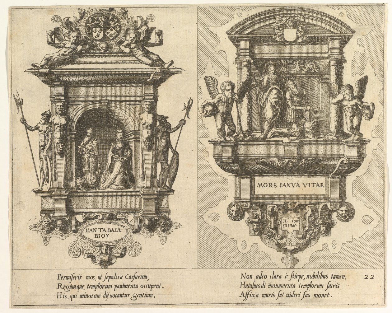 Cœnotaphiorum 22, 1563. Twórcy: Johannes van Doetecum I, Lucas van Doetecum. autorstwa Johannes and Lucas van Doetecum