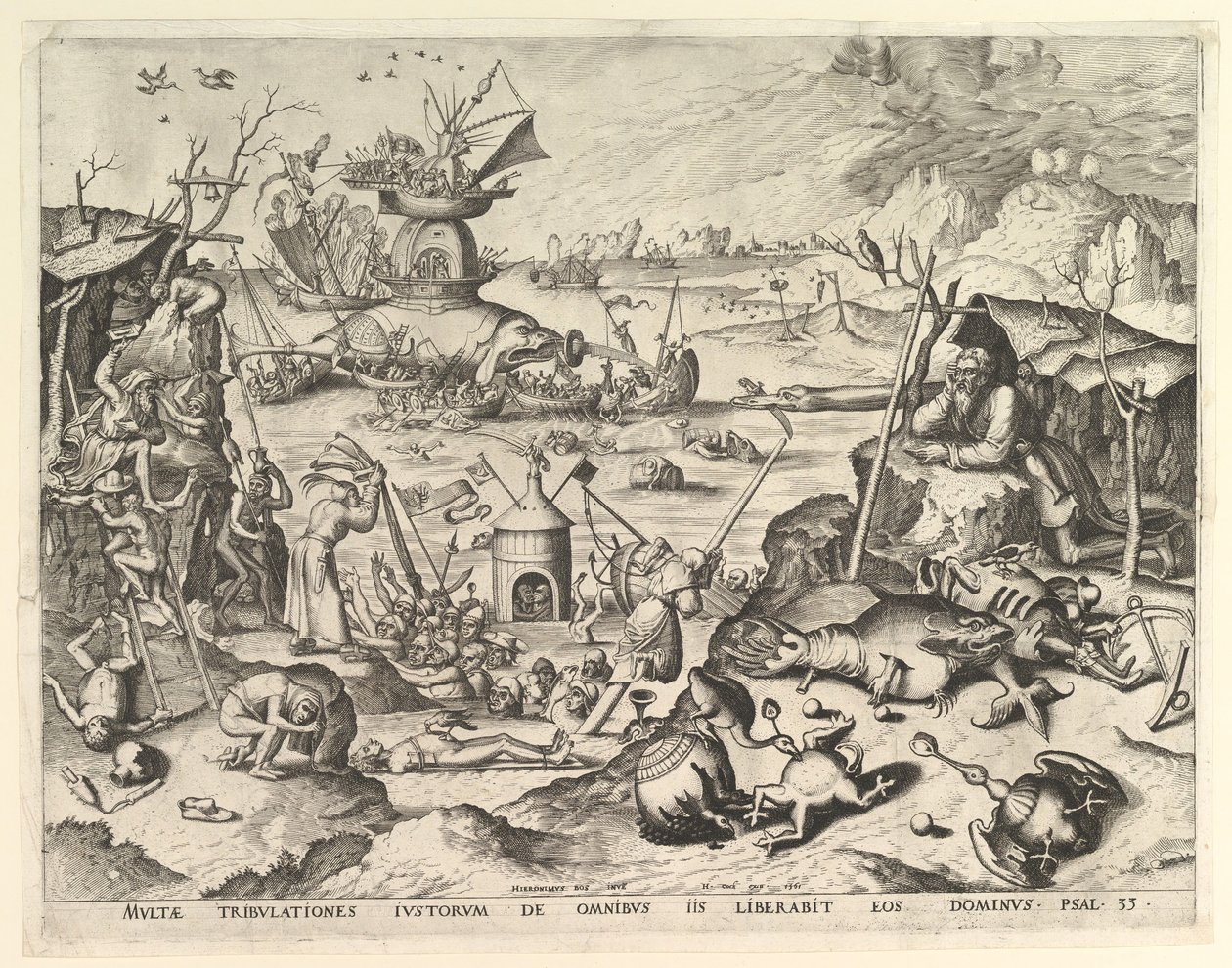 Kuszenie św. Twórcy: Johannes van Doetecum I, Lucas van Doetecum. autorstwa Johannes and Lucas van Doetecum