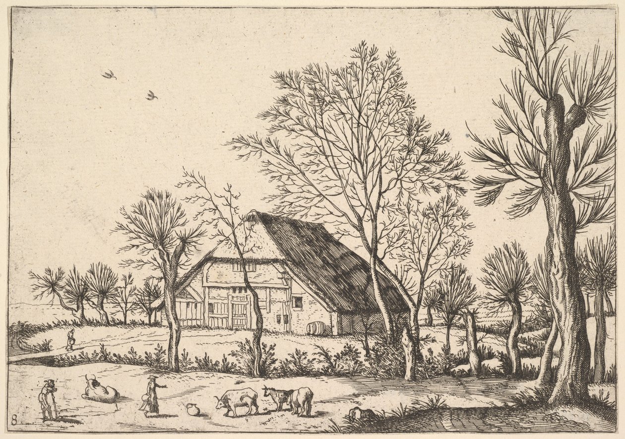 Farma, z Małych Pejzaży, 1559-61. autorstwa Johannes van Doetecum I