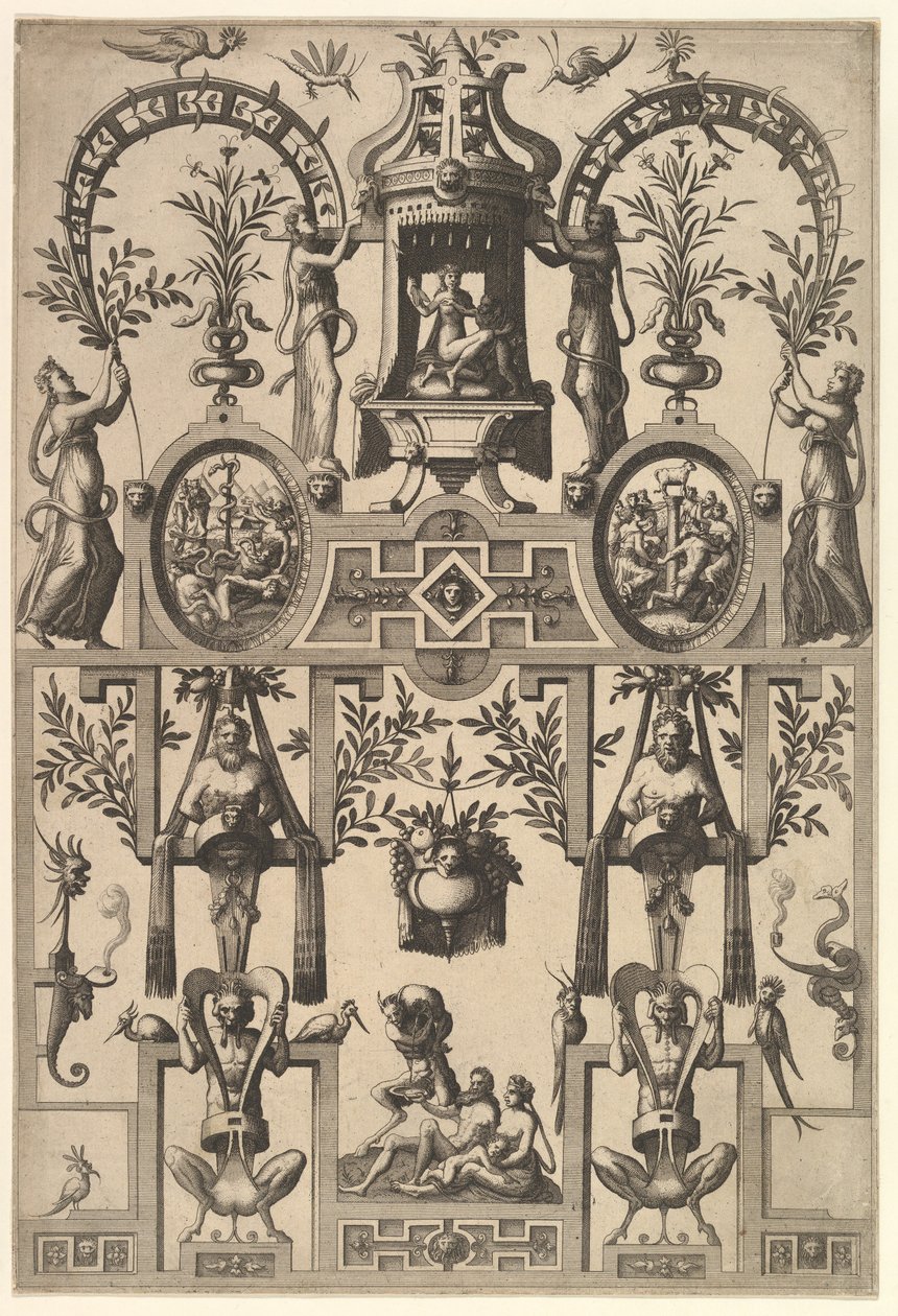 Nowoczesna groteska z paskiem, 1557. autorstwa Johannes van Doetecum I