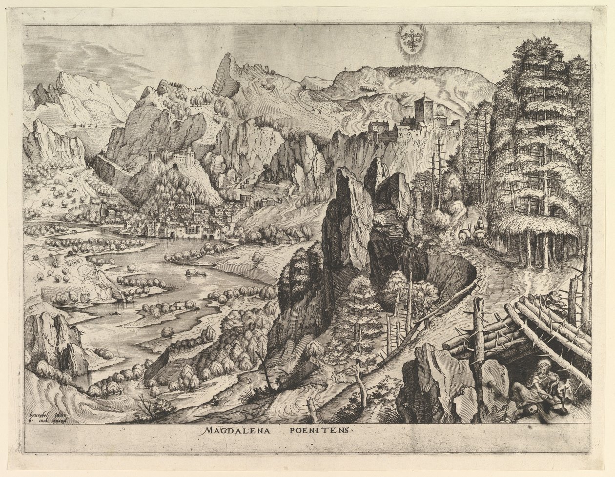 Pokutująca Magdalena Magdalena poenitens z Wielkich pejzaży, ok. 201 1555-56. autorstwa Johannes van Doetecum I
