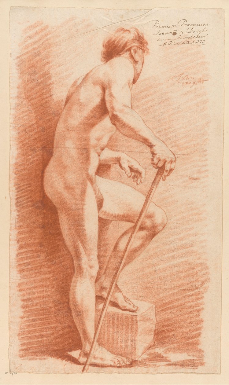 Stojący akt męski, widok z boku (I nagroda 1773) autorstwa Johannes van Dregt