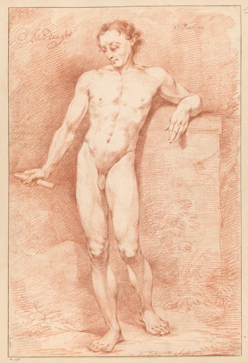 Akt męski stojący widziany z przodu (III nagroda 1768) autorstwa Johannes van Dregt