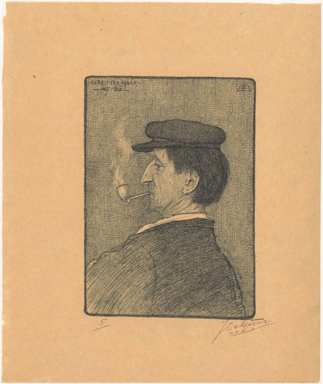 Portret Gerrita ter Haara autorstwa Johannes van Gijn (signed by artist)