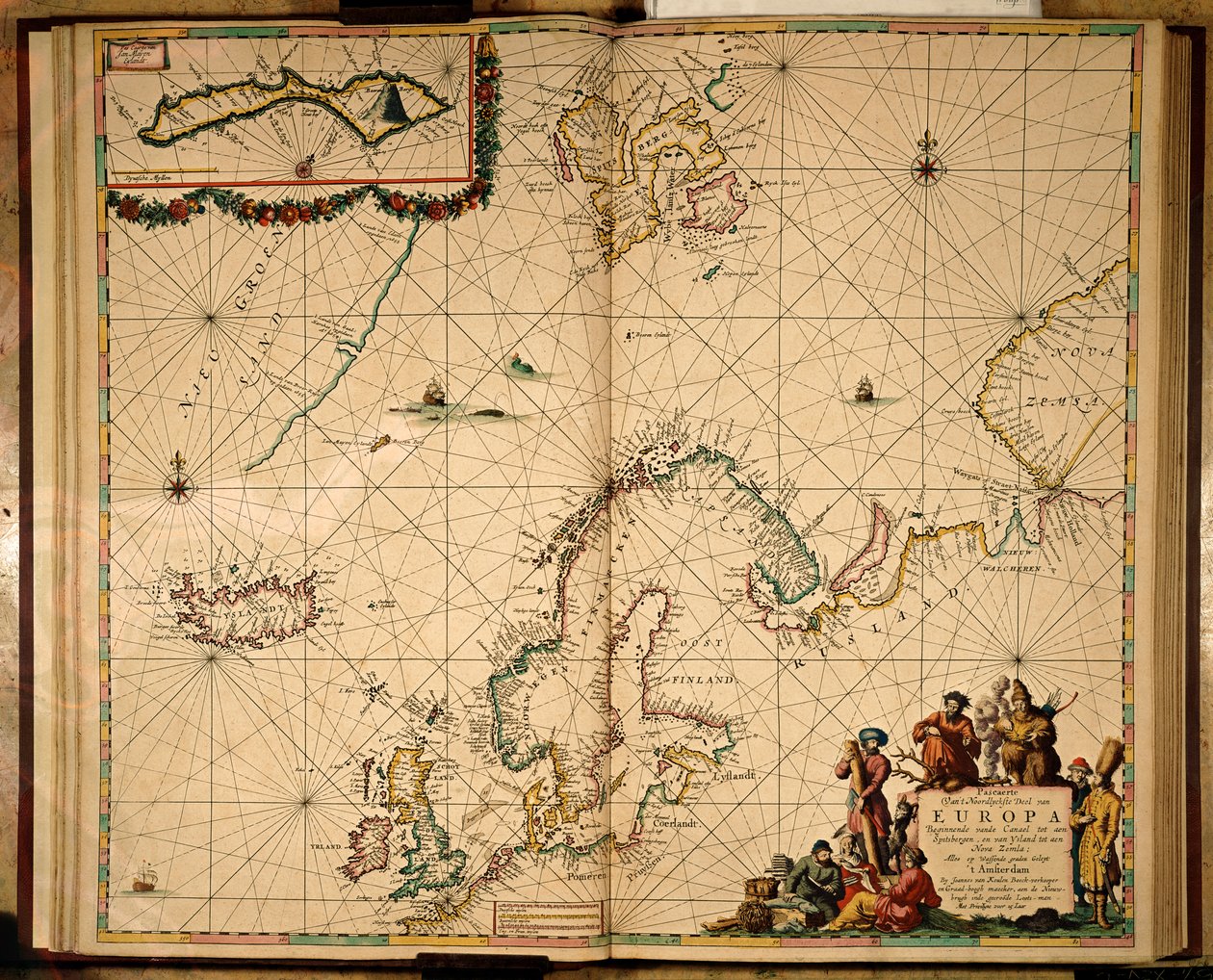 Mapa Europy Północnej (ręcznie kolorowe grawerowanie) autorstwa Johannes van Keulen