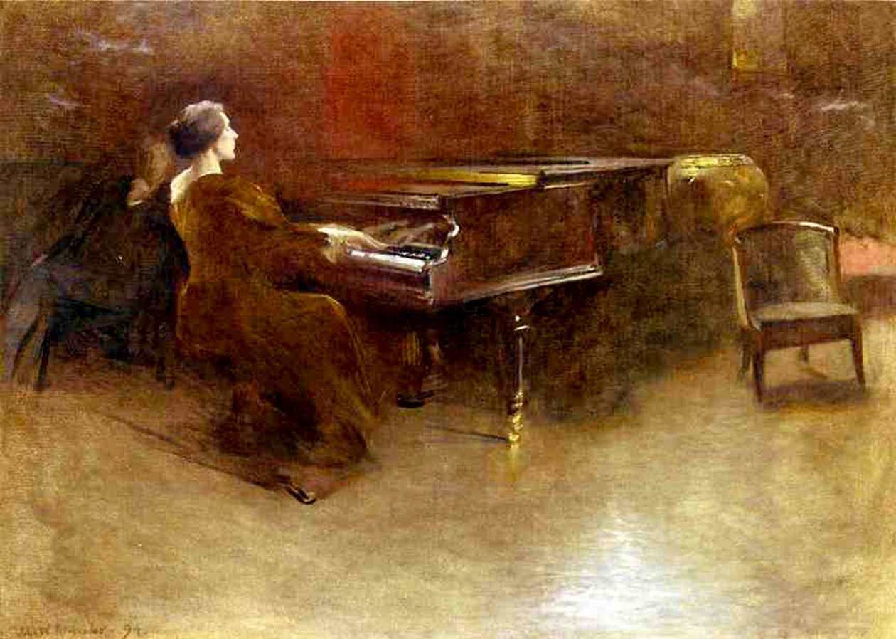 Przy fortepianie, 1894 autorstwa John Alexander
