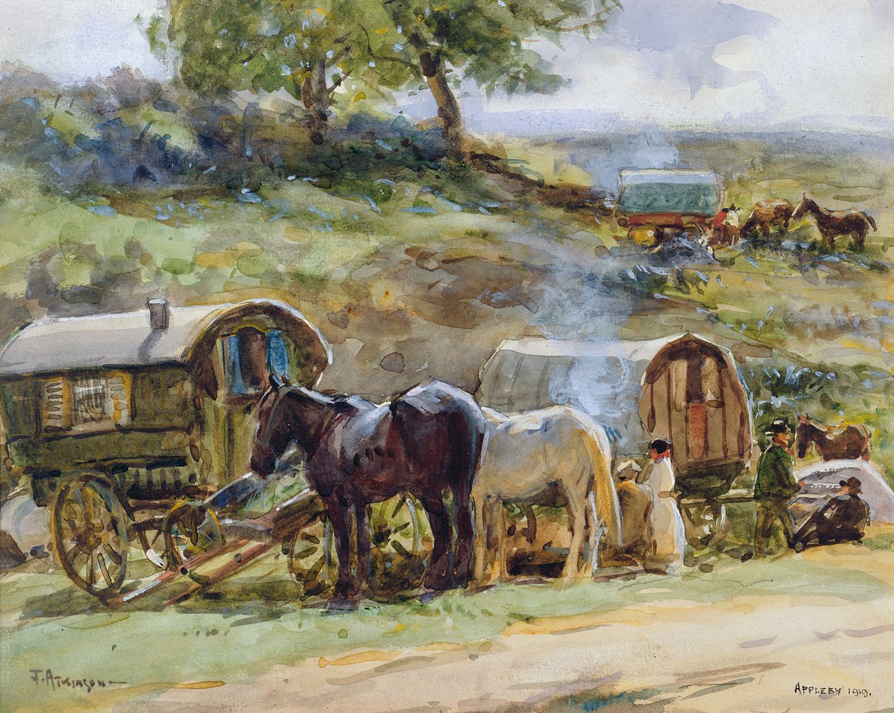 Obóz cygański, Appleby, 1919 (zob. też 54655) autorstwa John Atkinson