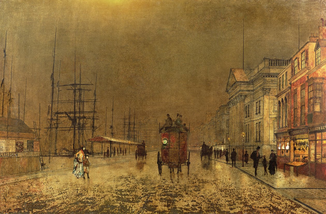 Ulica Liverpoolu autorstwa John Atkinson Grimshaw