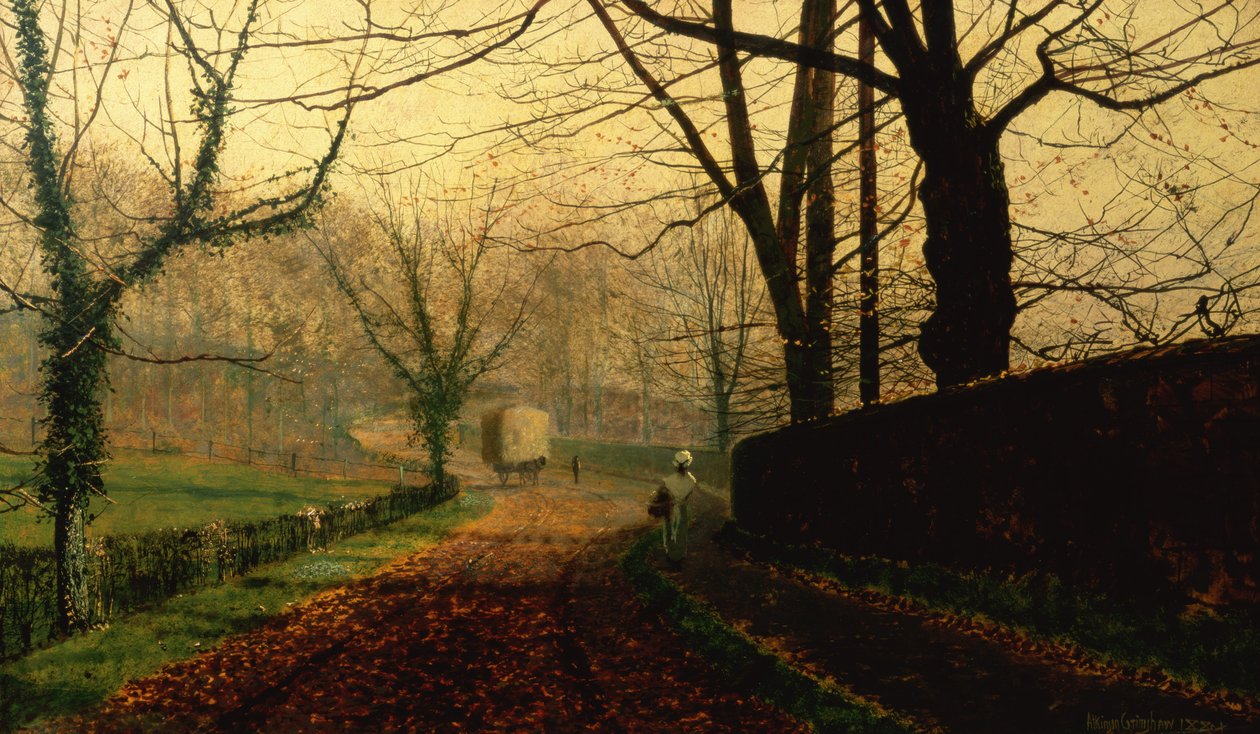 Autumn Sunshine, Stapleton Park koło Pontefractu autorstwa John Atkinson Grimshaw