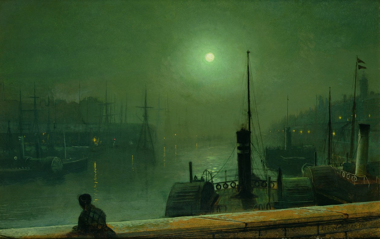 Na Clyde, Glasgow, 1879 autorstwa John Atkinson Grimshaw