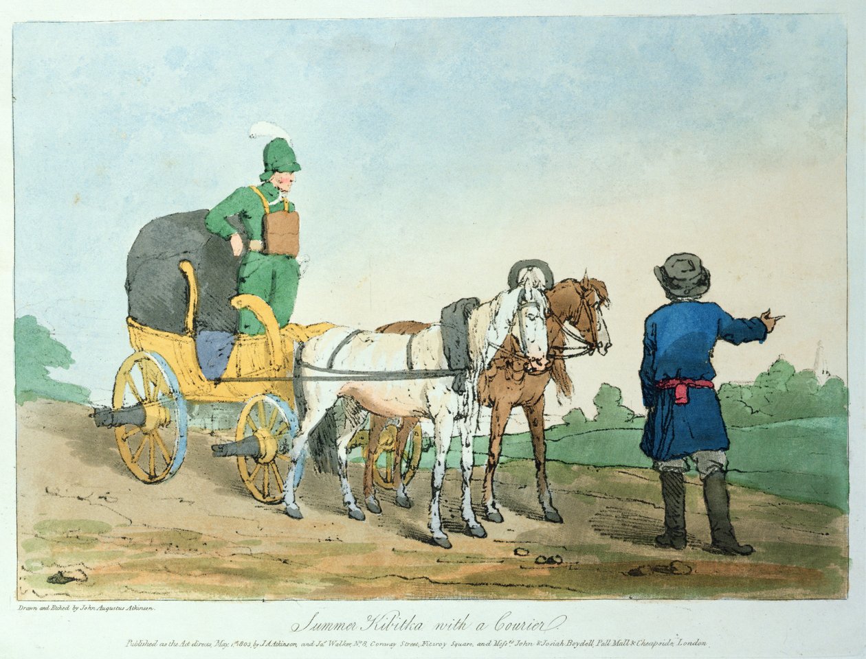 سمر Kibitka د کورئیر سره، 1803 پولی autorstwa John Augustus Atkinson