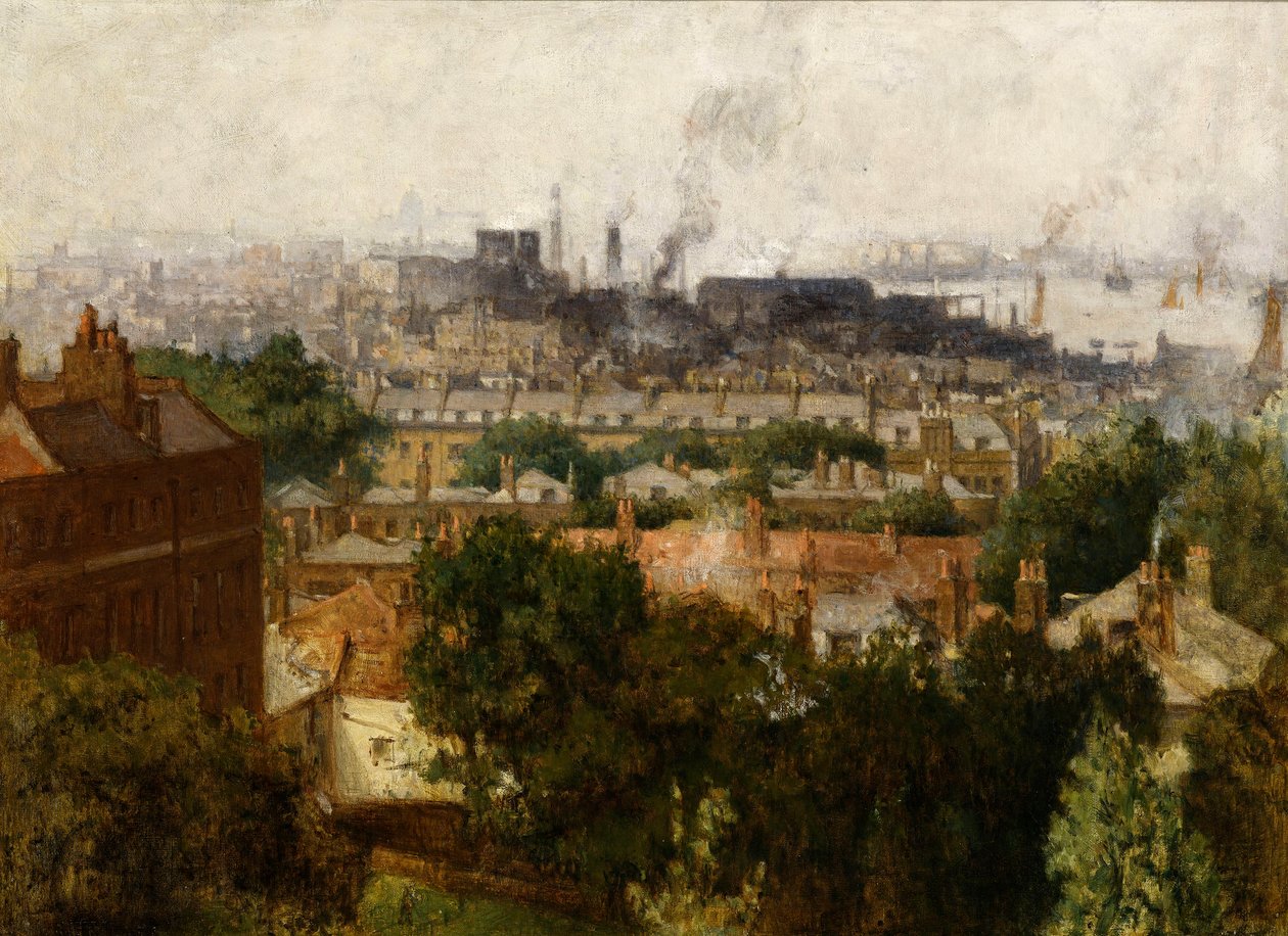 Londyn i Tamiza z Greenwich, c.1890 autorstwa John Auldjo