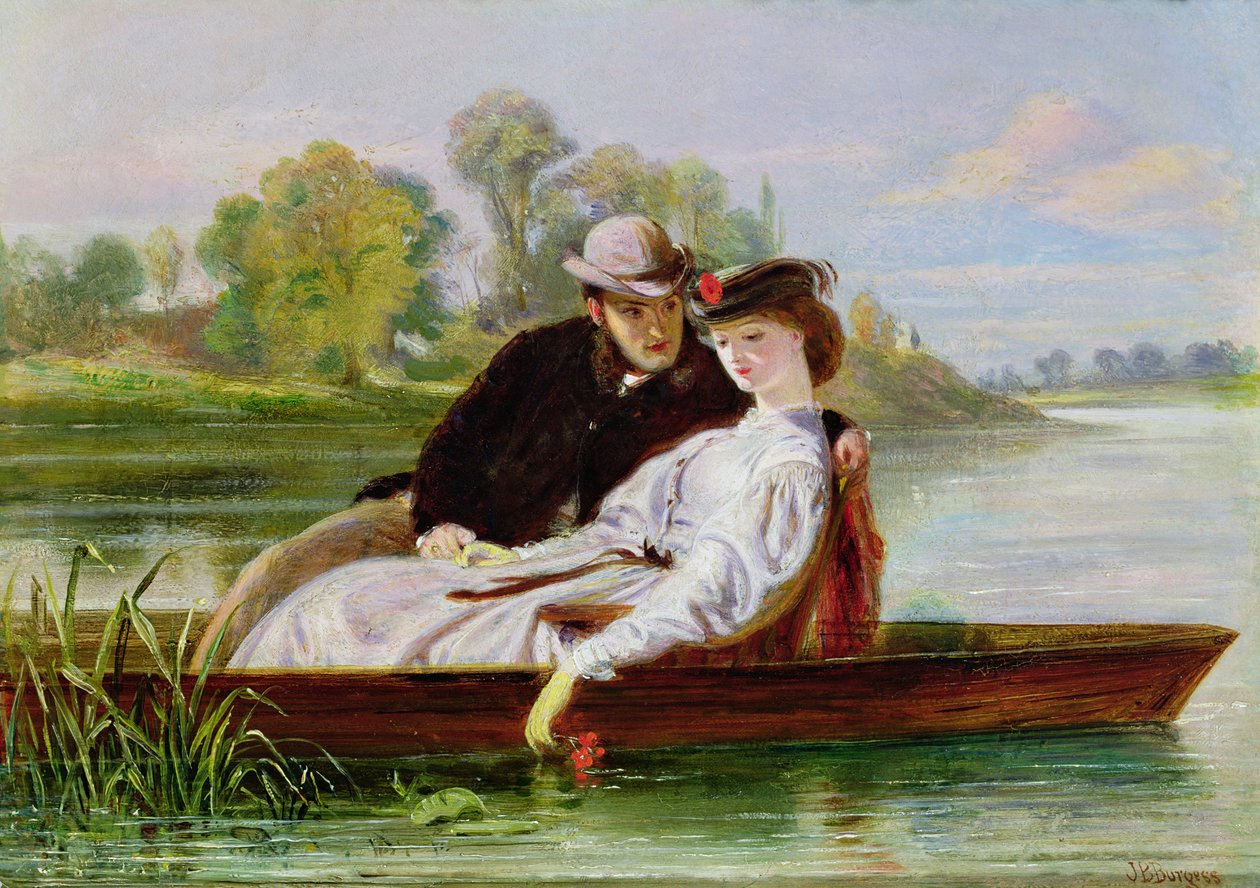 Kochankowie w łódce autorstwa John Bagnold Burgess
