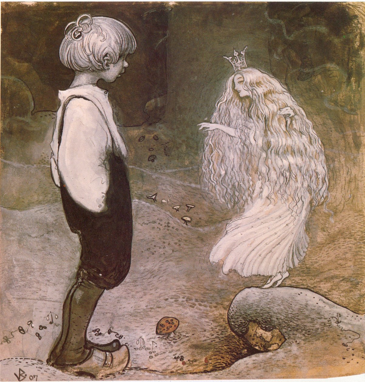 W tym momencie magicznie zmieniła się w cudowną małą wróżkę autorstwa John Bauer