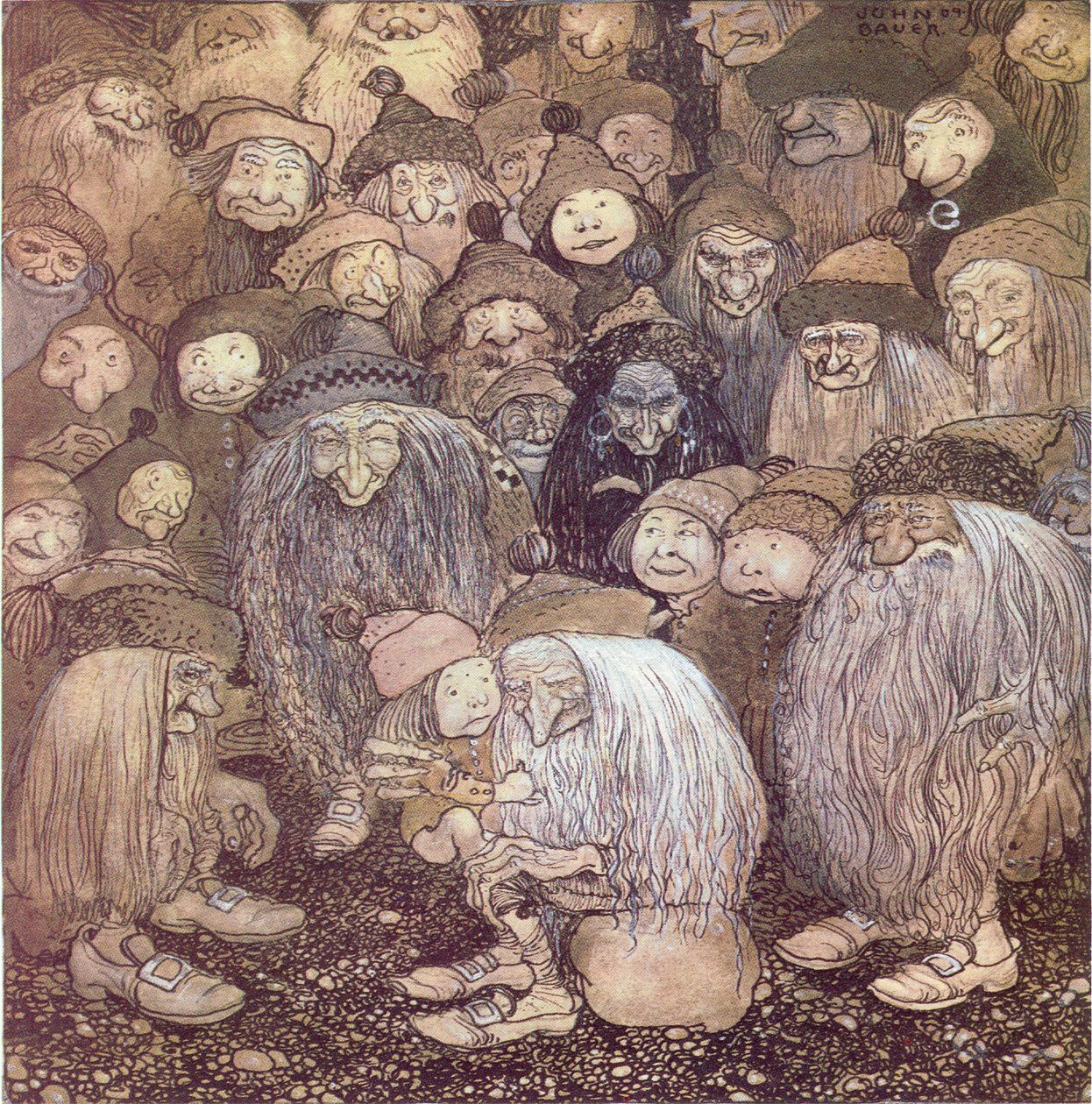 Ale jak dostać się do góry, zapytał chłopiec gnom autorstwa John Bauer