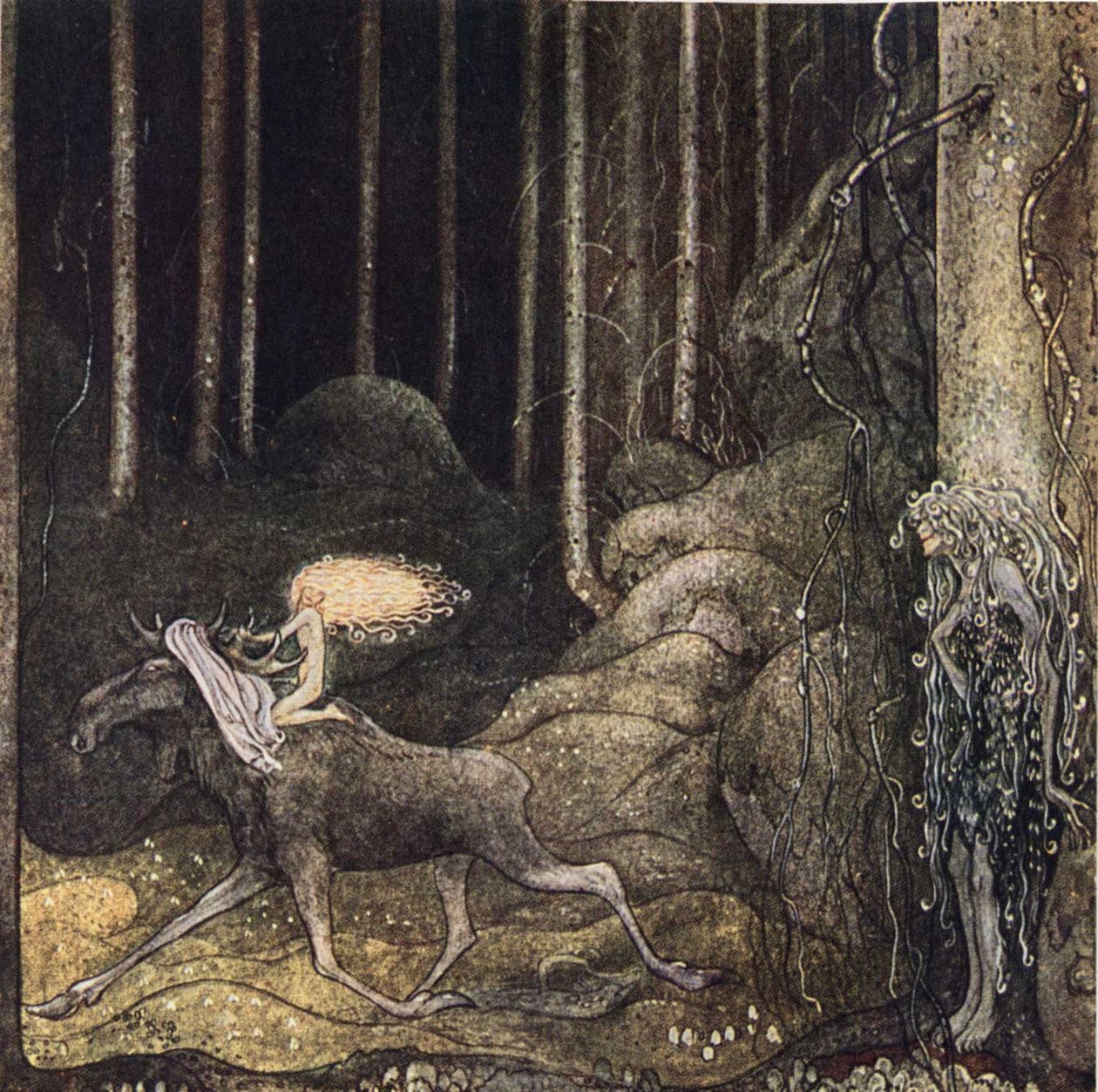 Historia starego byka Skuta i małej księżniczki Tuvstarr autorstwa John Bauer