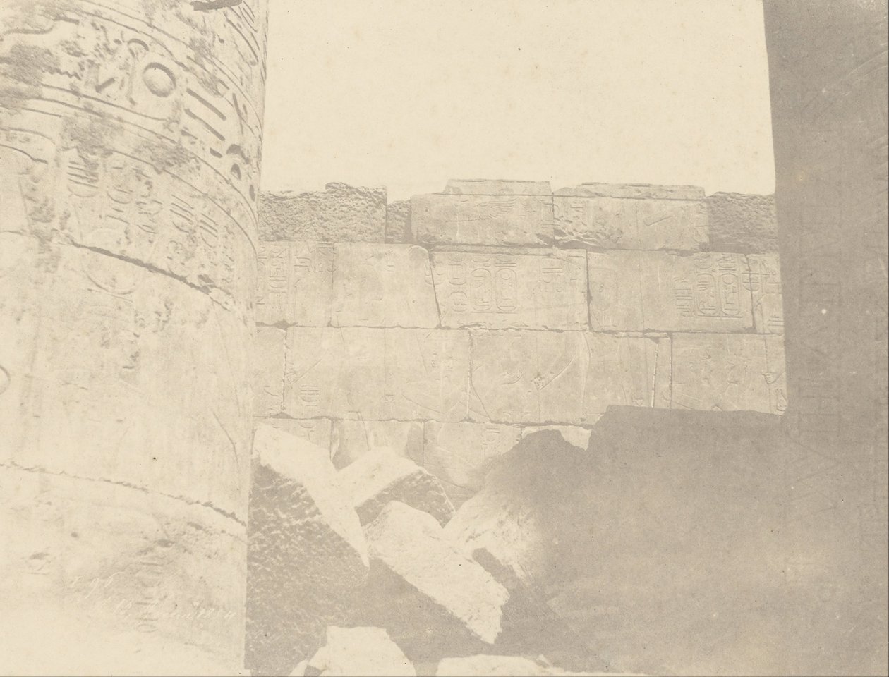 (Karnac, Hypostyle Hall, Północna Ściana (Wewnętrzna Twarz) autorstwa John Beasly Greene