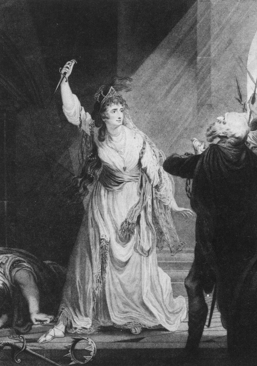 Angielska aktorka Sarah Siddons jako Eufrazja w Greckiej córce Arthura Murphy