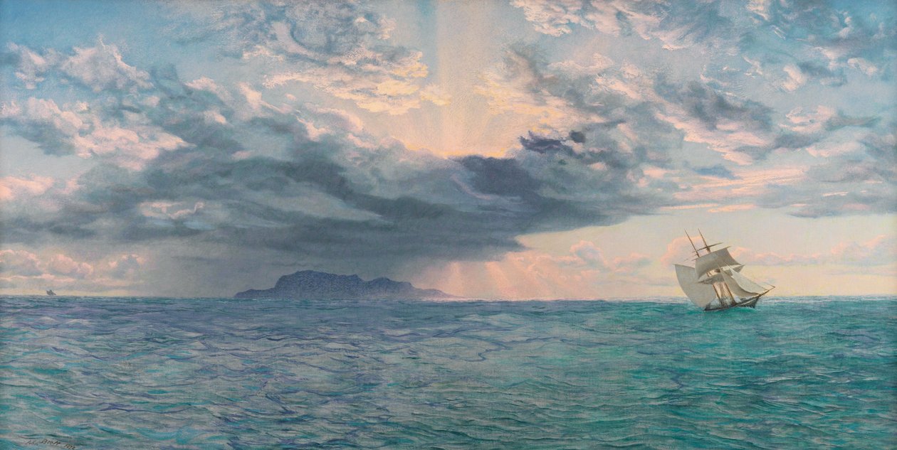 The South Bishop Rock, Przewidywania dzikiej nocy, 1872 autorstwa John Brett