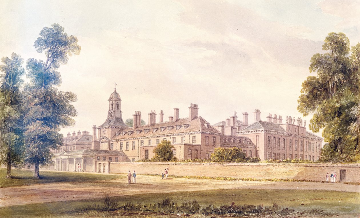 Widok południowo-zachodniej części Pałacu Kensington, 1826 autorstwa John Chessell Buckler