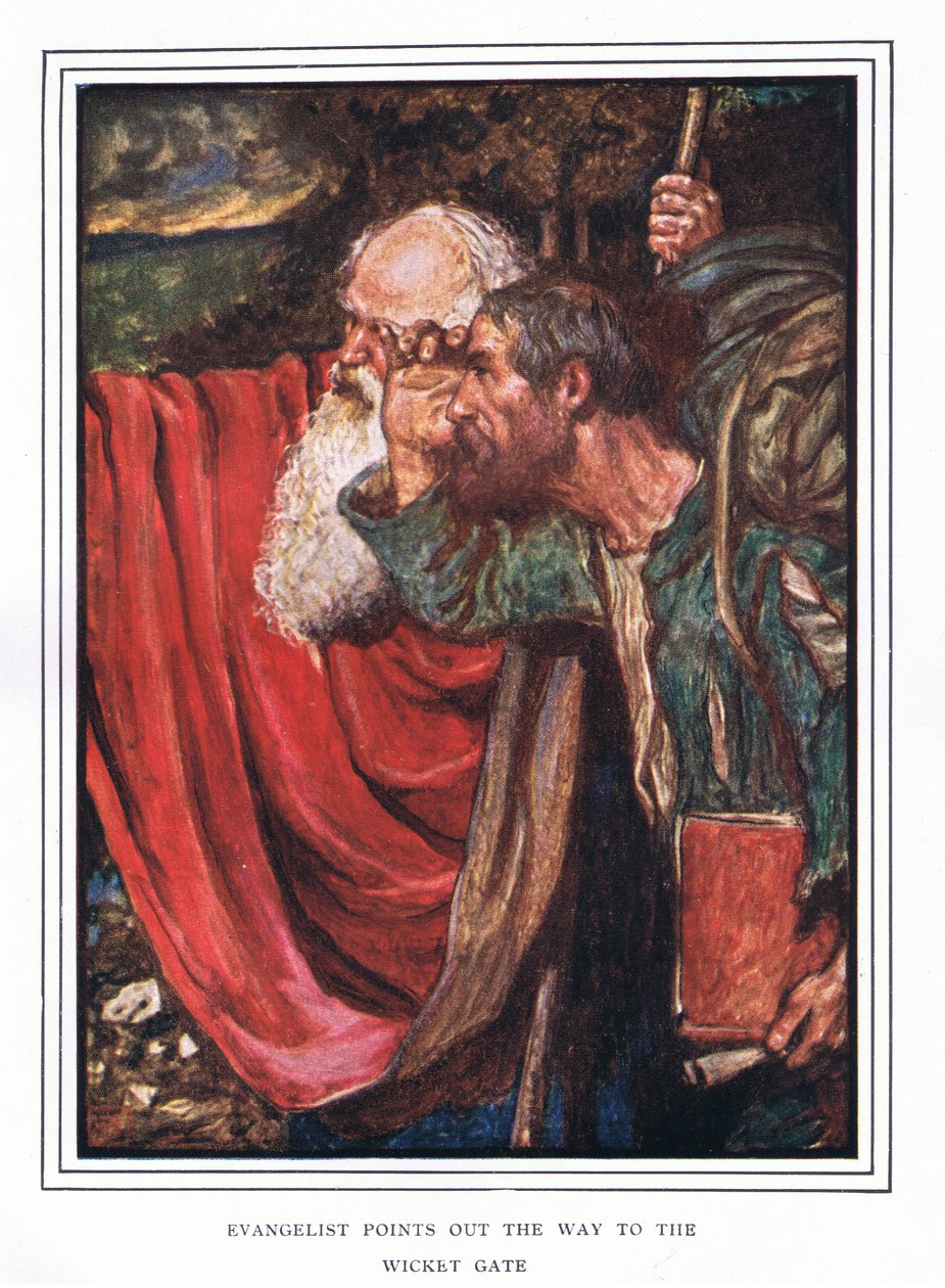 Ewangelista wskazuje drogę do furtki autorstwa John Byam Liston Shaw
