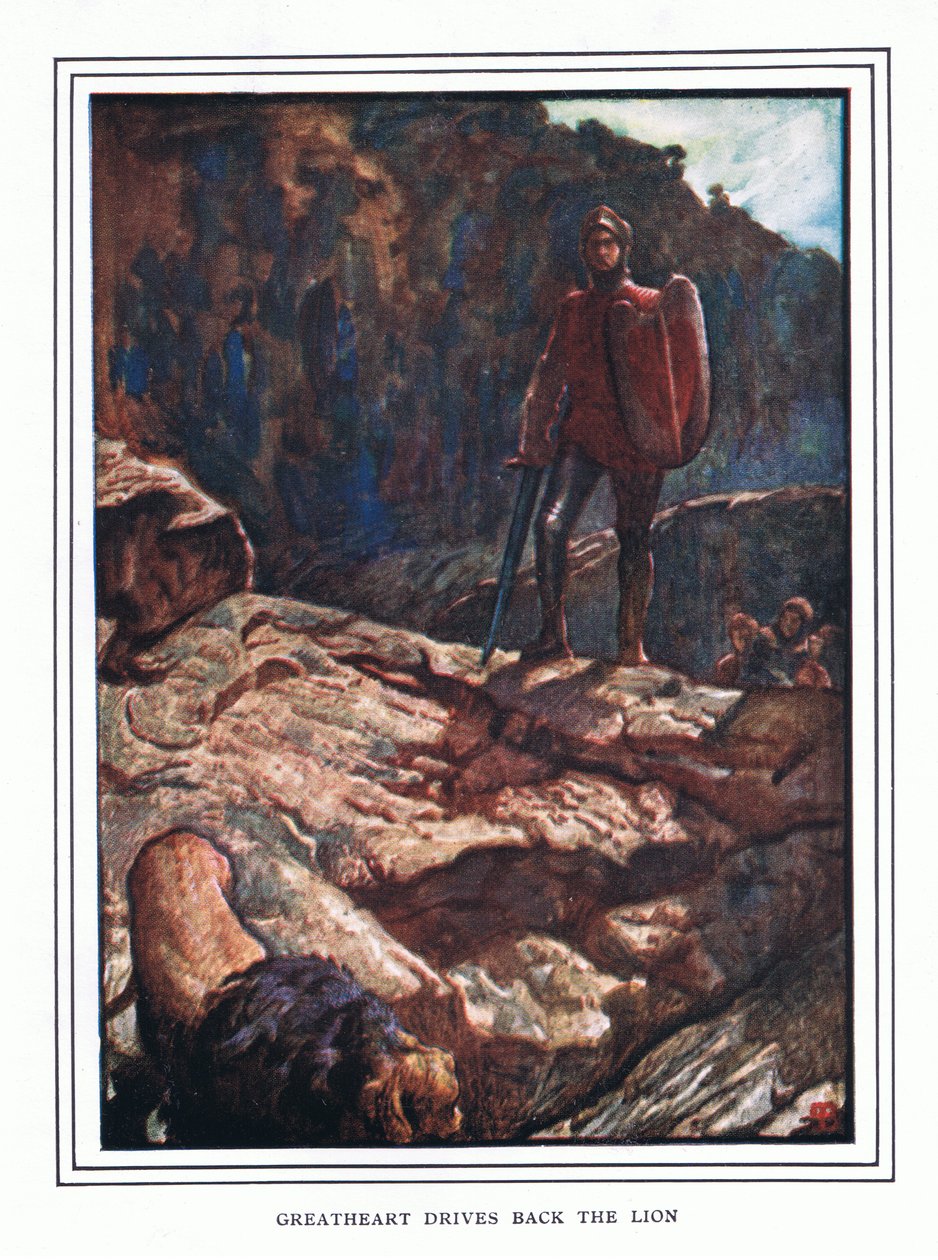 Wielkie Serce odpycha lwa autorstwa John Byam Liston Shaw