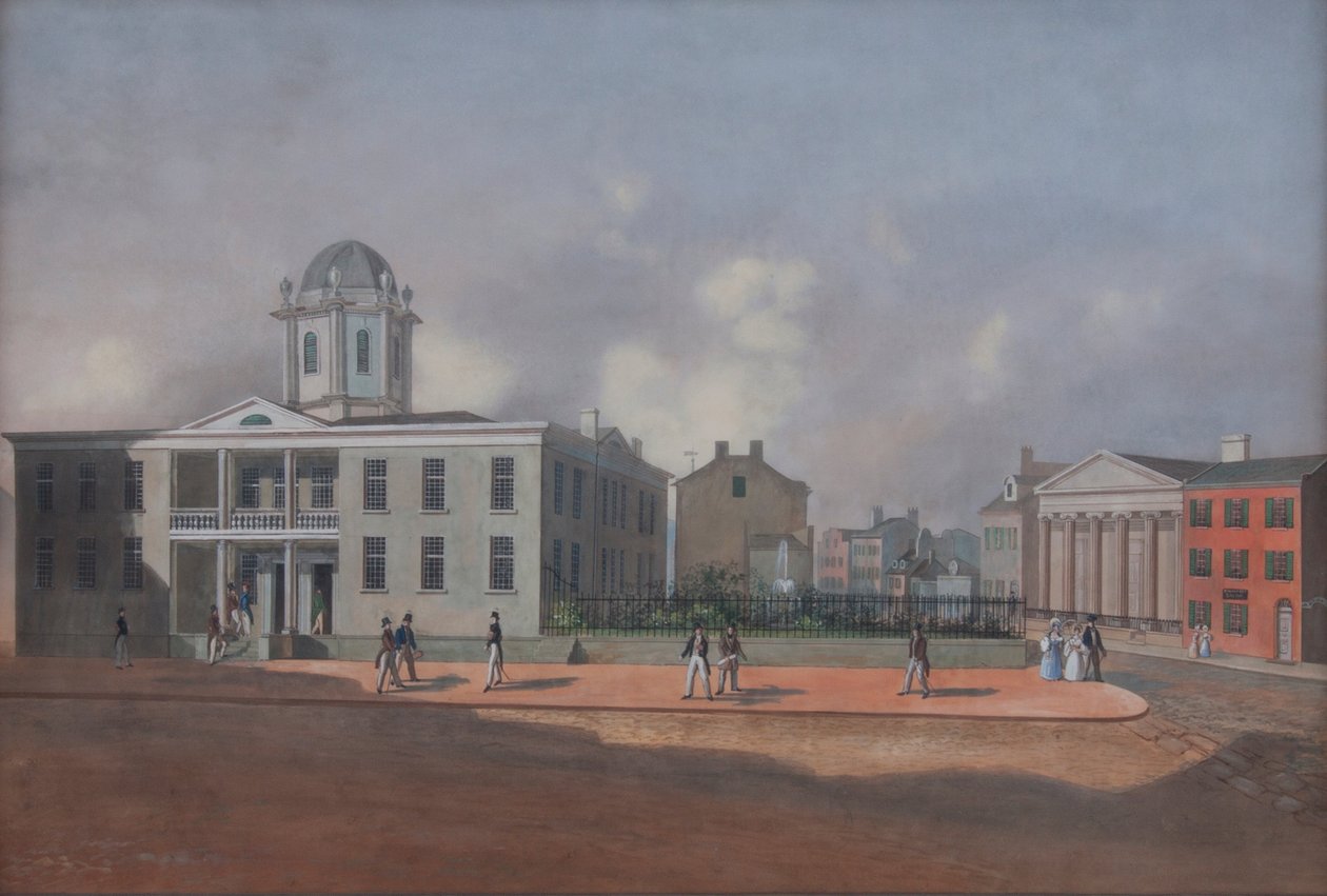North East Corner of Fourth i Orzech autorstwa John Caspar Wild