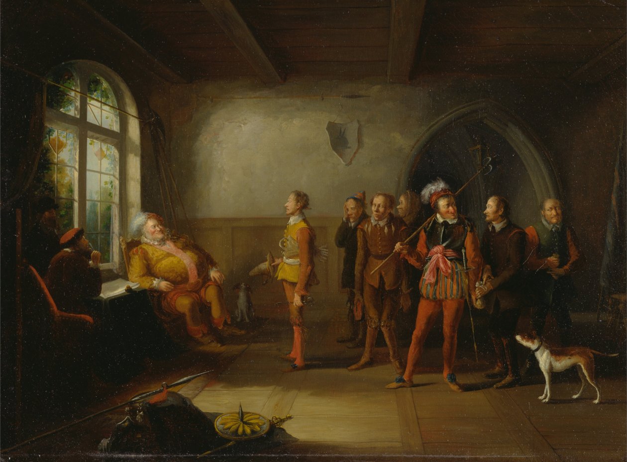 Falstaff i rekruci, z Henryka IV, część II autorstwa John Cawse