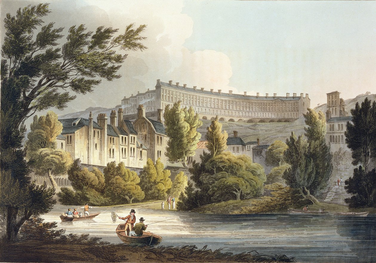 Bath Wick Ferry, z „Bath Illustrated by a Series of Views”, ryty przez Johna Hilla (1770-1850) wyd. przez Williama Millera, 1805 (akwatinta) autorstwa John Claude Nattes