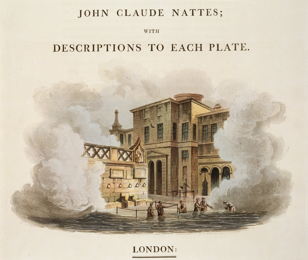 Taking the Waters at Bath, frontispis do „Bath Illustrated by a Series of Views”, grawerowanego przez Johna Hilla (1770-1850) wyd. przez Williama Millera, 1805 (akwatinta) autorstwa John Claude Nattes