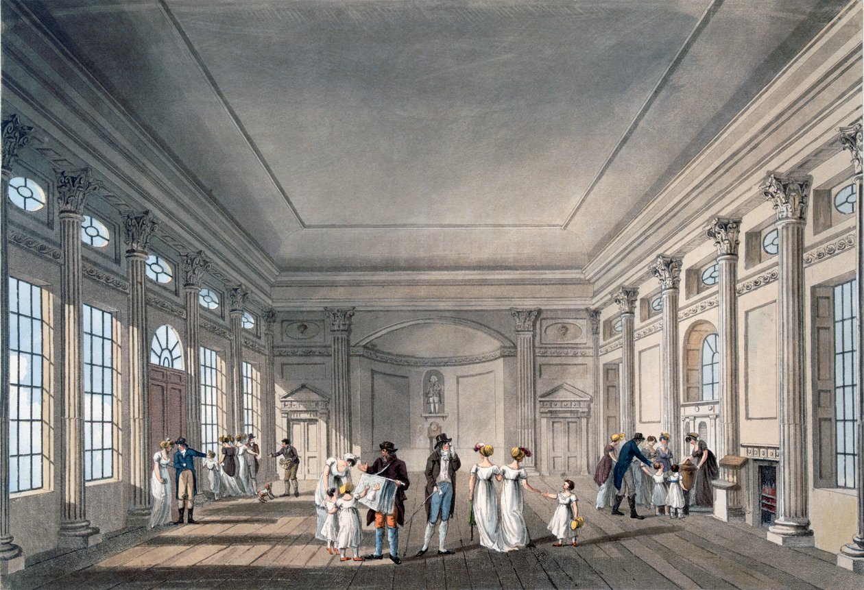 The Pump Room, Bath (akwatinta) autorstwa John Claude Nattes