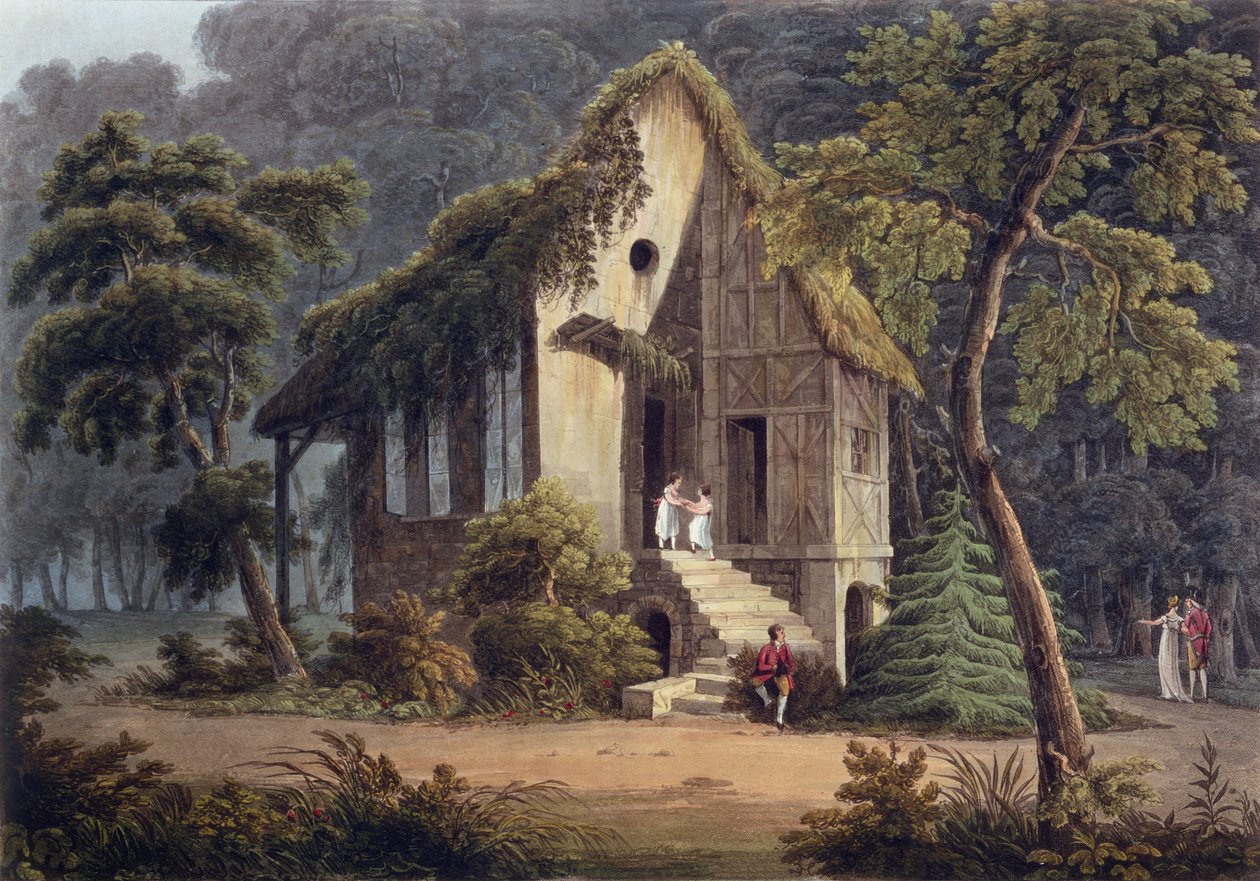 Buduar królowej w Petit Trianon, ilustracja do „Versailles, Paris et Saint-Denis” autorstwa oryginalnego artysty, sztychowana przez I. Hilla, 1809 (akwatinta) autorstwa John Claude Nattes