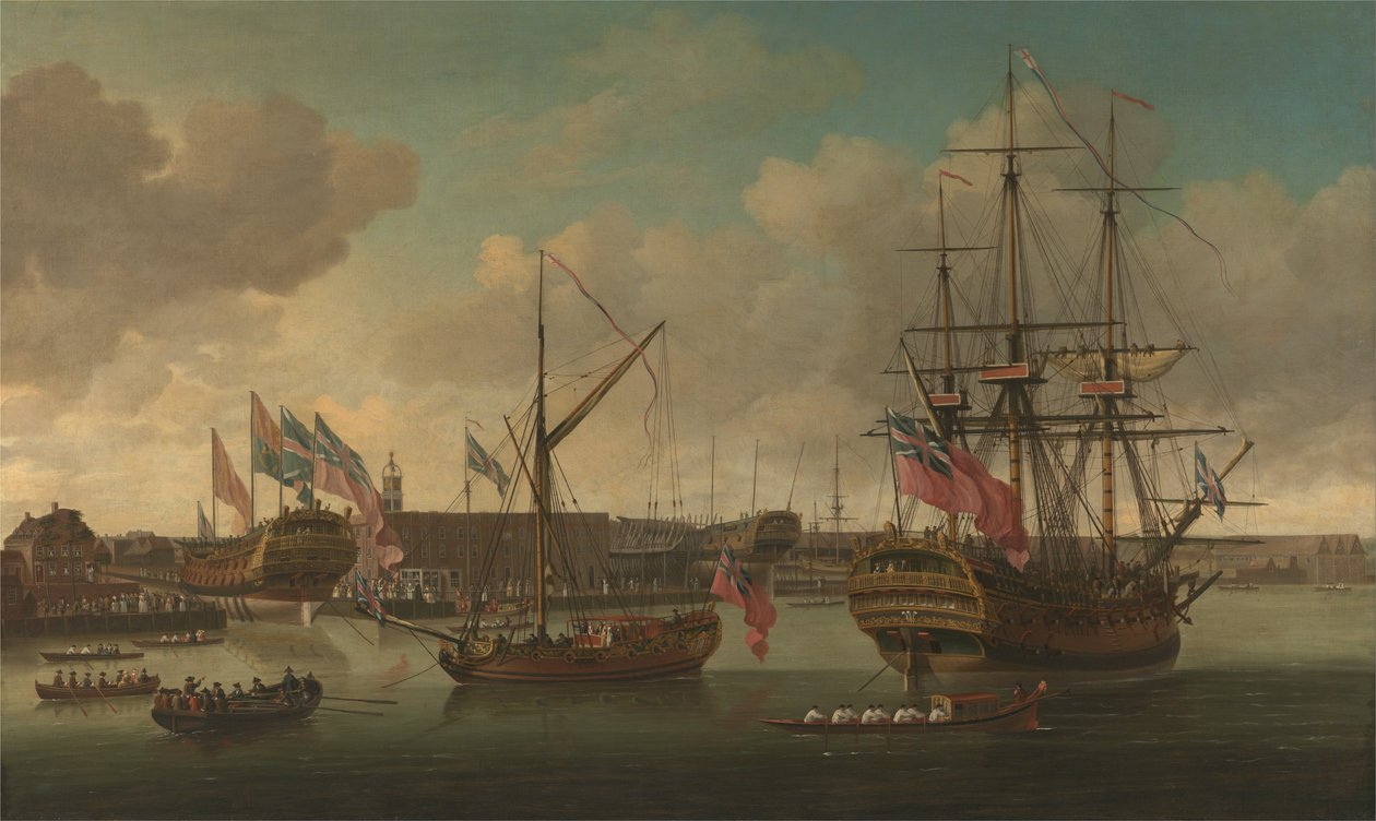 Rozpoczęcie w Deptford autorstwa John Cleveley the elder