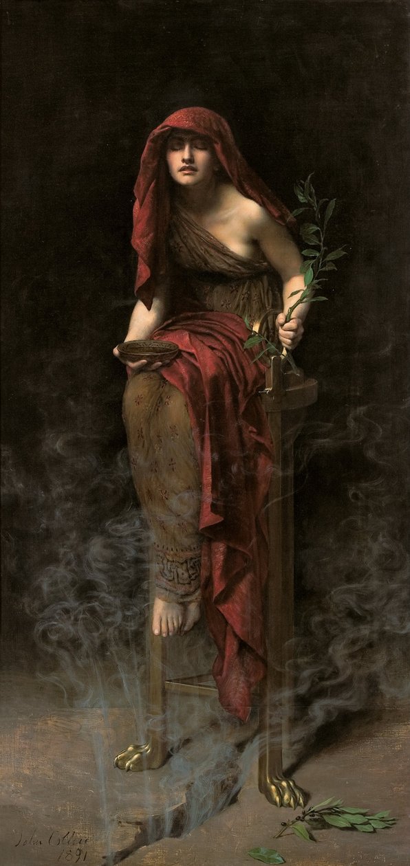 Kapłanka Delfów autorstwa John Collier
