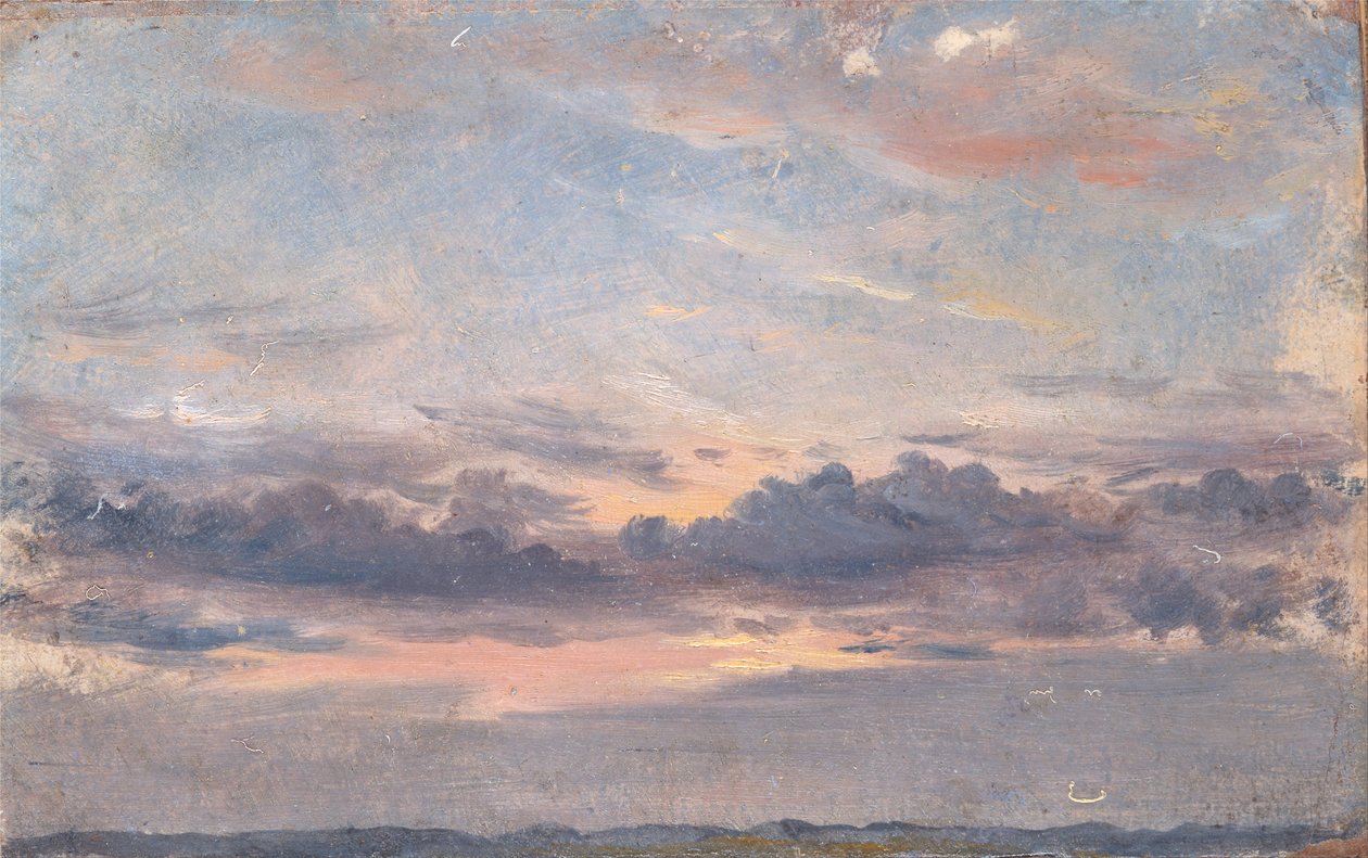 Studium chmur, zachód słońca autorstwa John Constable