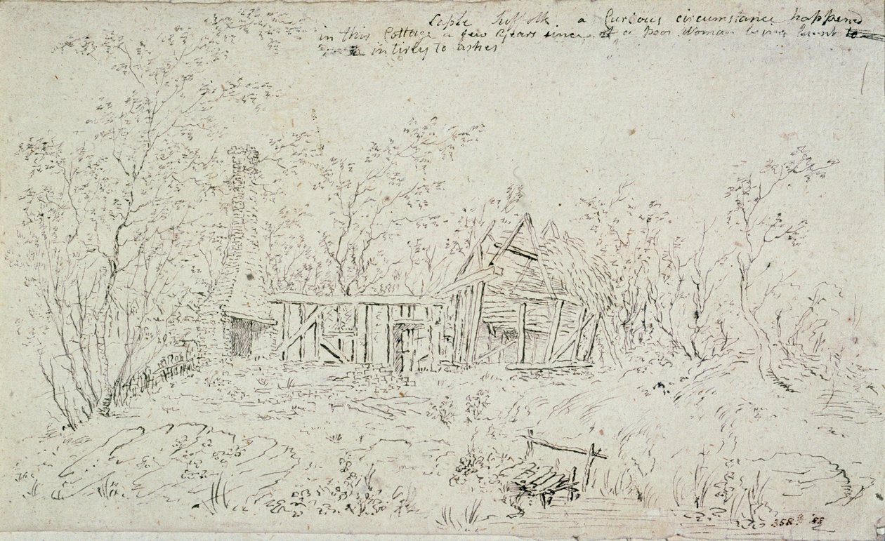Zrujnowany domek w Capel, Suffolk, 1796 autorstwa John Constable