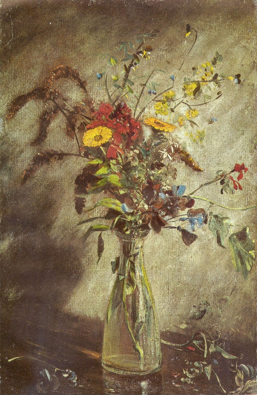 Kwiaty w szklanym wazonie autorstwa John Constable