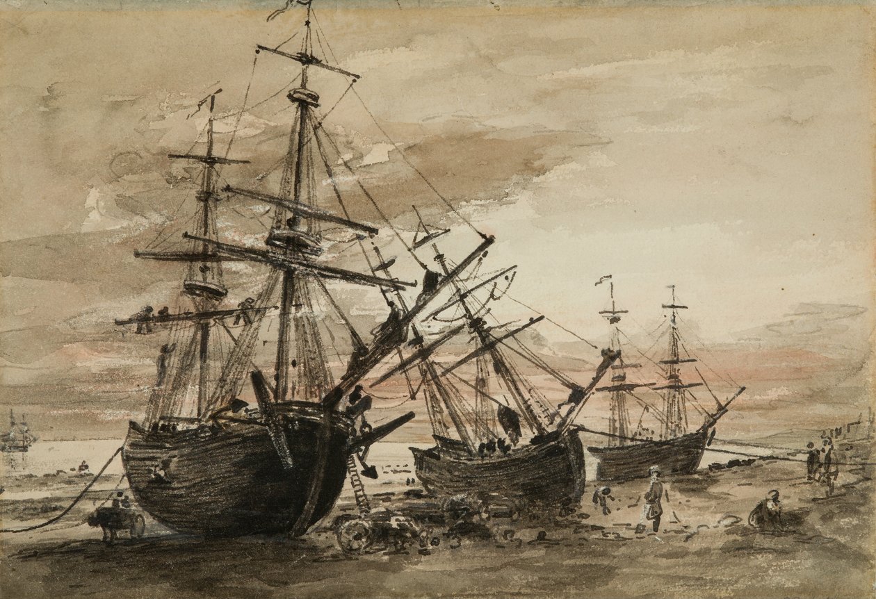 Brygady węglowe na Brighton Beach, ok. 1824 (wc na papierze) autorstwa John Constable
