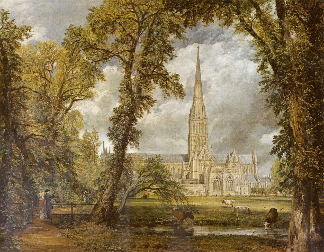 Katedra w Salisbury widziana z Ogrodu Biskupiego autorstwa John Constable