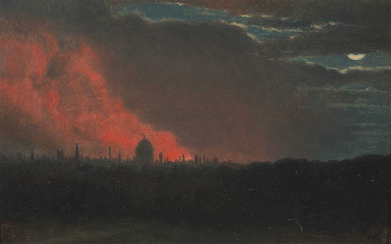 Pożar w Londynie, widziany z Hampstead autorstwa John Constable