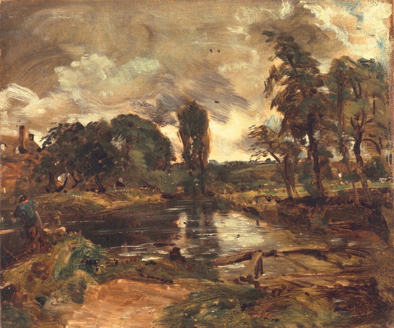 Flatford Mill od śluzy, c.1811 autorstwa John Constable