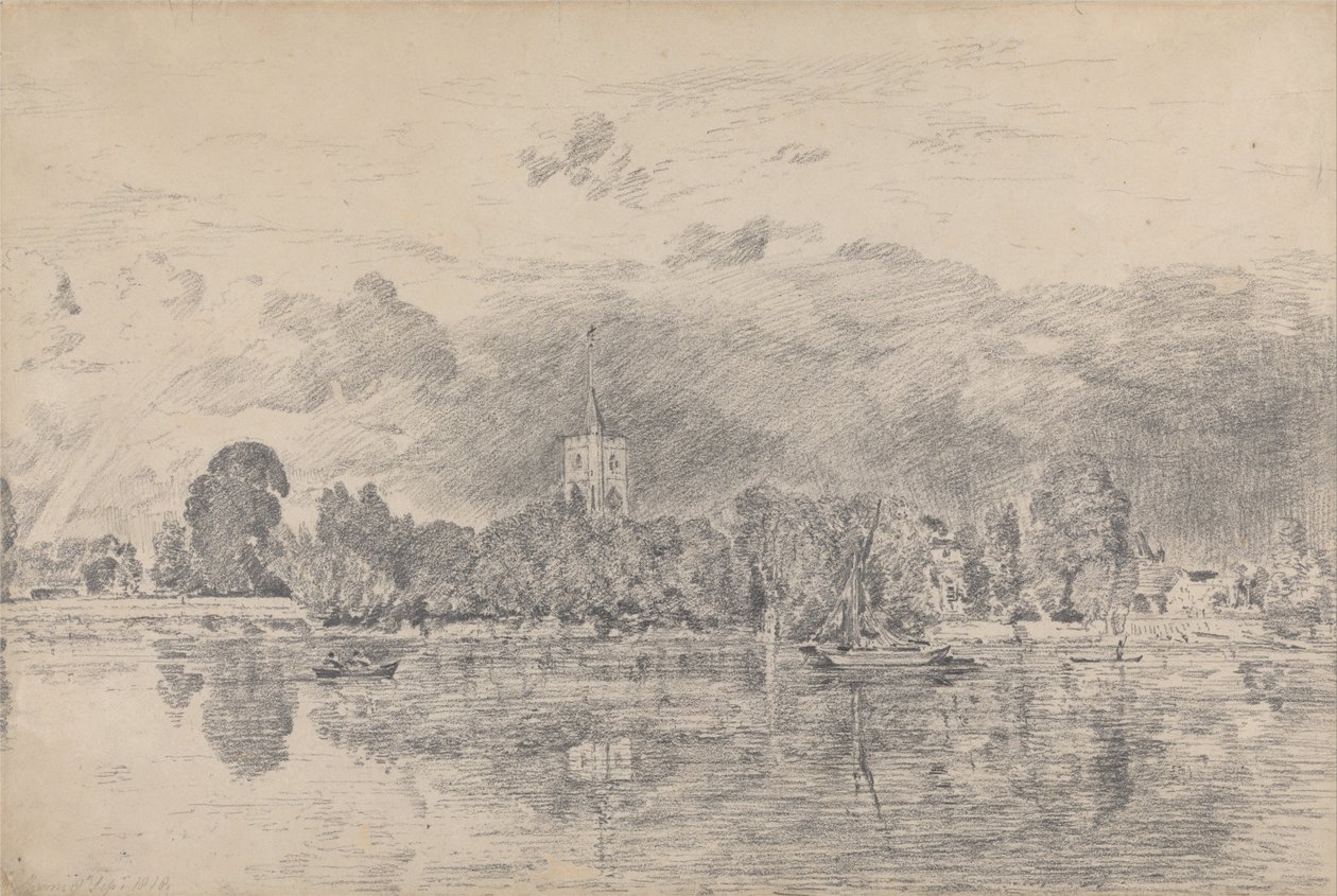 Kościół Fulham z drugiej strony rzeki autorstwa John Constable