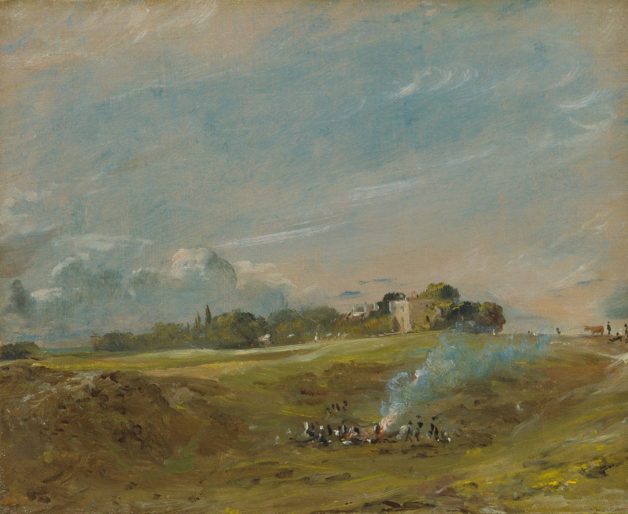 Hampstead Heath z ogniskiem autorstwa John Constable