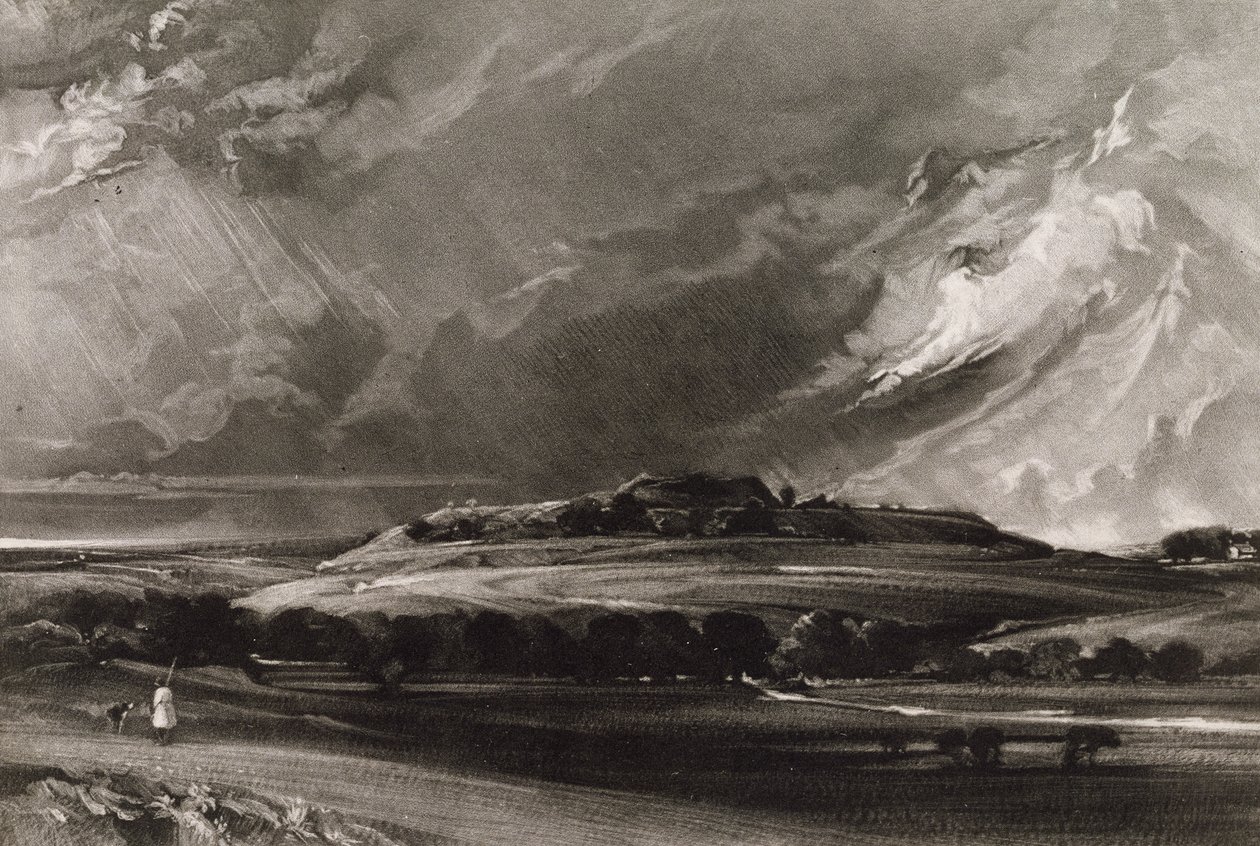 Stare Sarum, rytowane przez Davida Lucasa (1802-81) c.1829 (mezzotinta) autorstwa John Constable