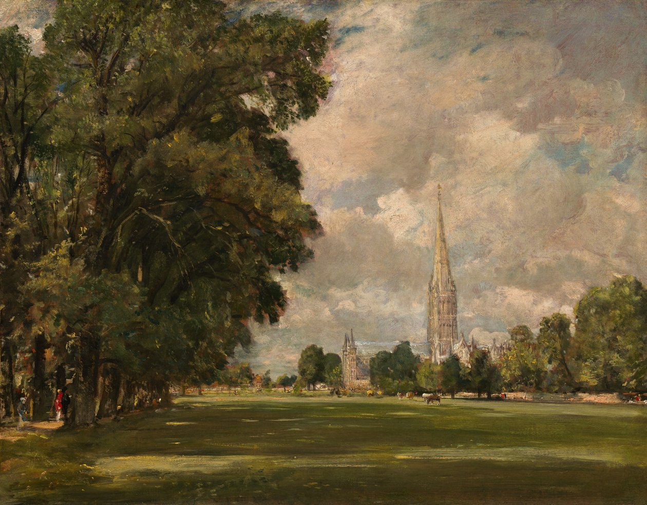 Katedra Salisbury od strony Lower Marsh Close, 1820 r. autorstwa John Constable