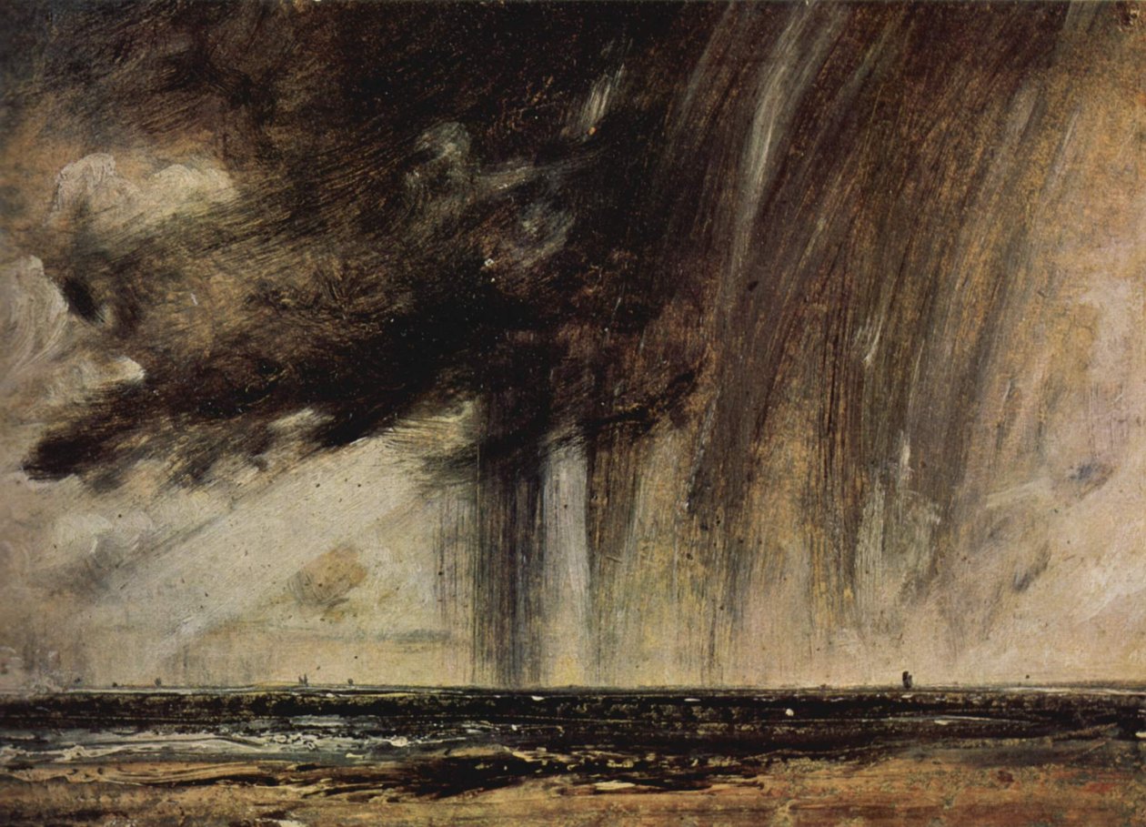 Studium pejzażu morskiego z chmurą deszczową autorstwa John Constable