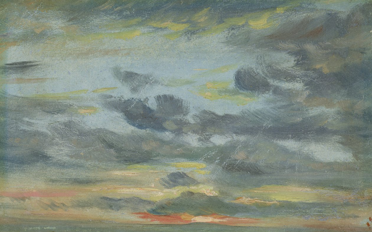 Studium nieba, zachód słońca, 1821-22 (olej na papierze) autorstwa John Constable