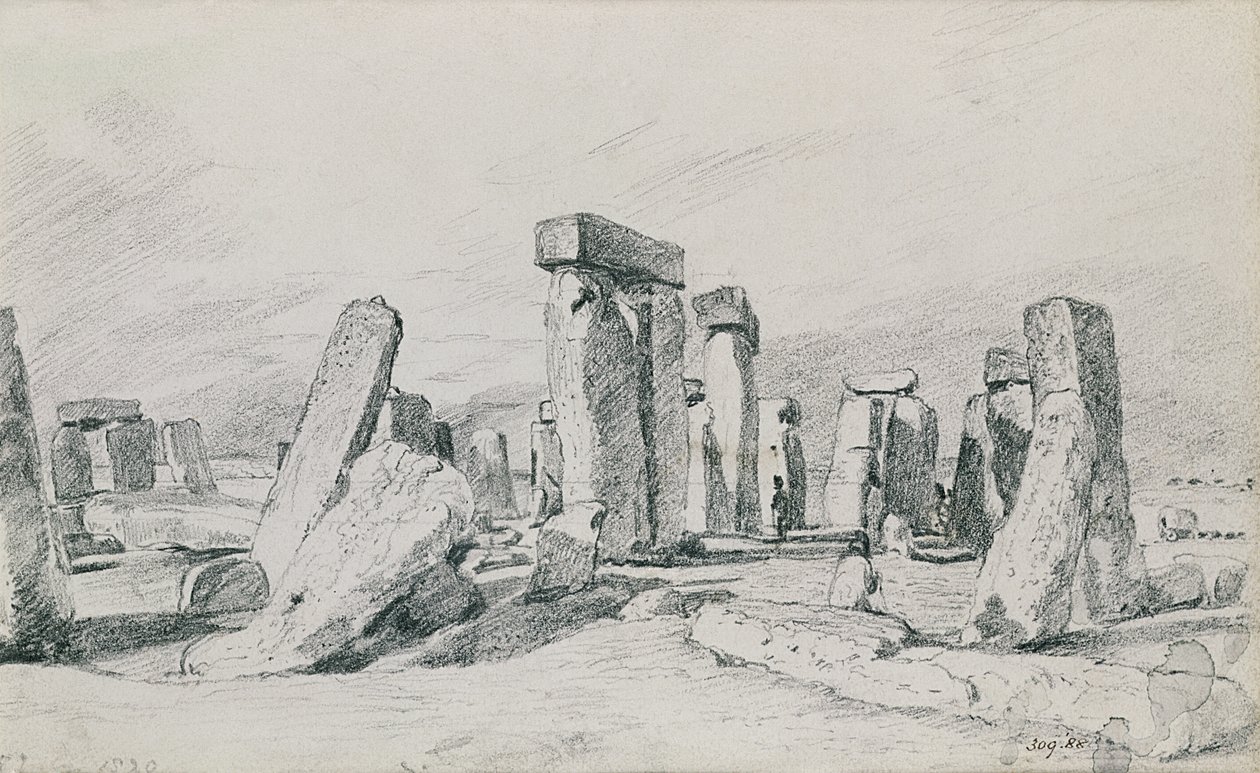 Stonehenge, Wiltshire, 1820 (rysunek) autorstwa John Constable